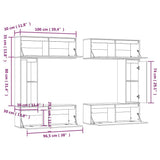 6 Piece TV Cabinet Set Honey Brown Solid Wood Pine - Extra Image