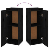 TV Cabinets 6 pcs Black Solid Wood Pine