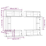 TV Cabinets 6 pcs Black Solid Wood Pine