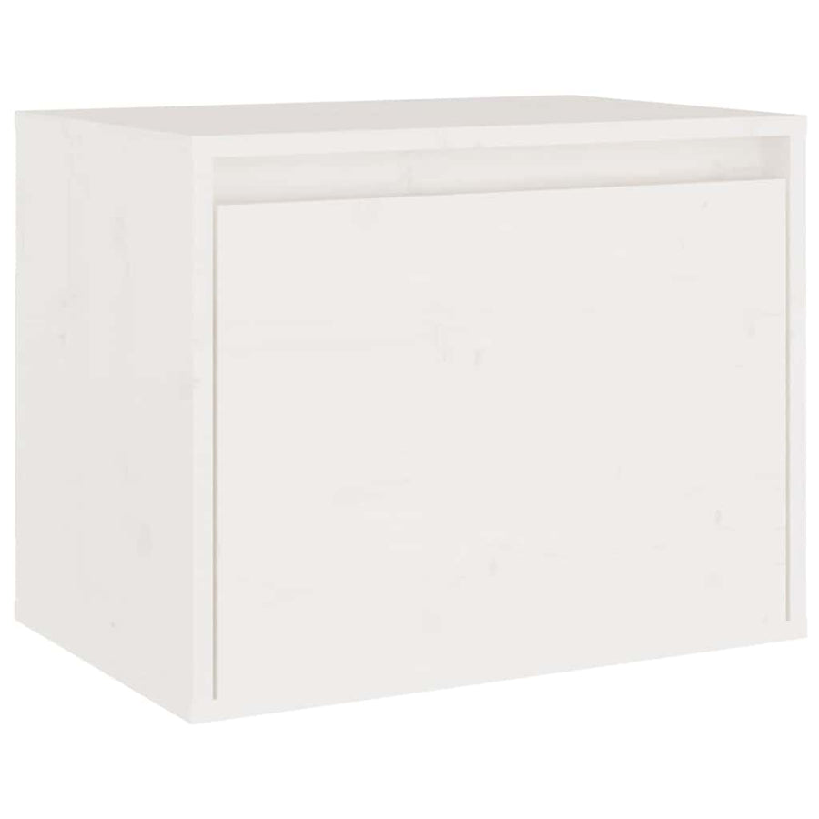 5 Piece TV Cabinet Set White Solid Wood Pine