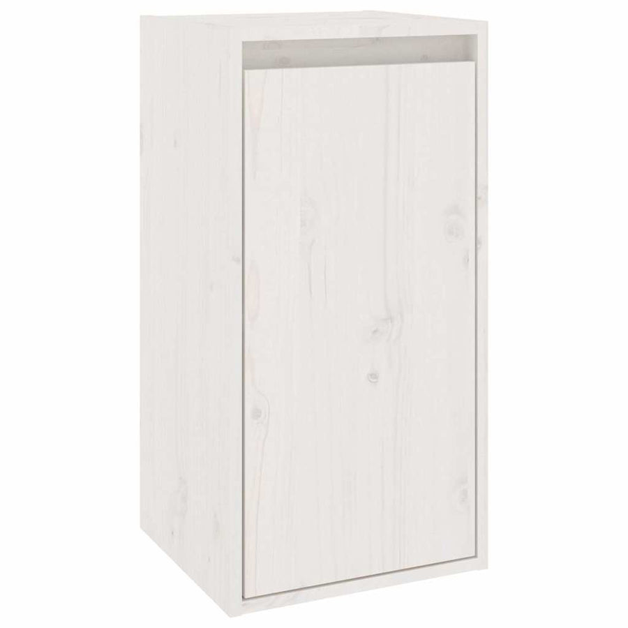 5 Piece TV Cabinet Set White Solid Wood Pine