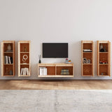 TV Cabinets 5 pcs Solid Wood Pine - Side View