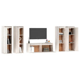TV Cabinets 5 pcs White Solid Wood Pine - Top-Down View