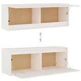 TV Cabinets 5 pcs White Solid Wood Pine - Rear View