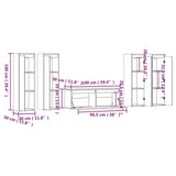 TV Cabinets 5 pcs Honey Brown Solid Wood Pine - Extra Image