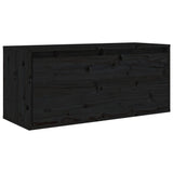 TV Cabinets 4 pcs Black Solid Wood Pine
