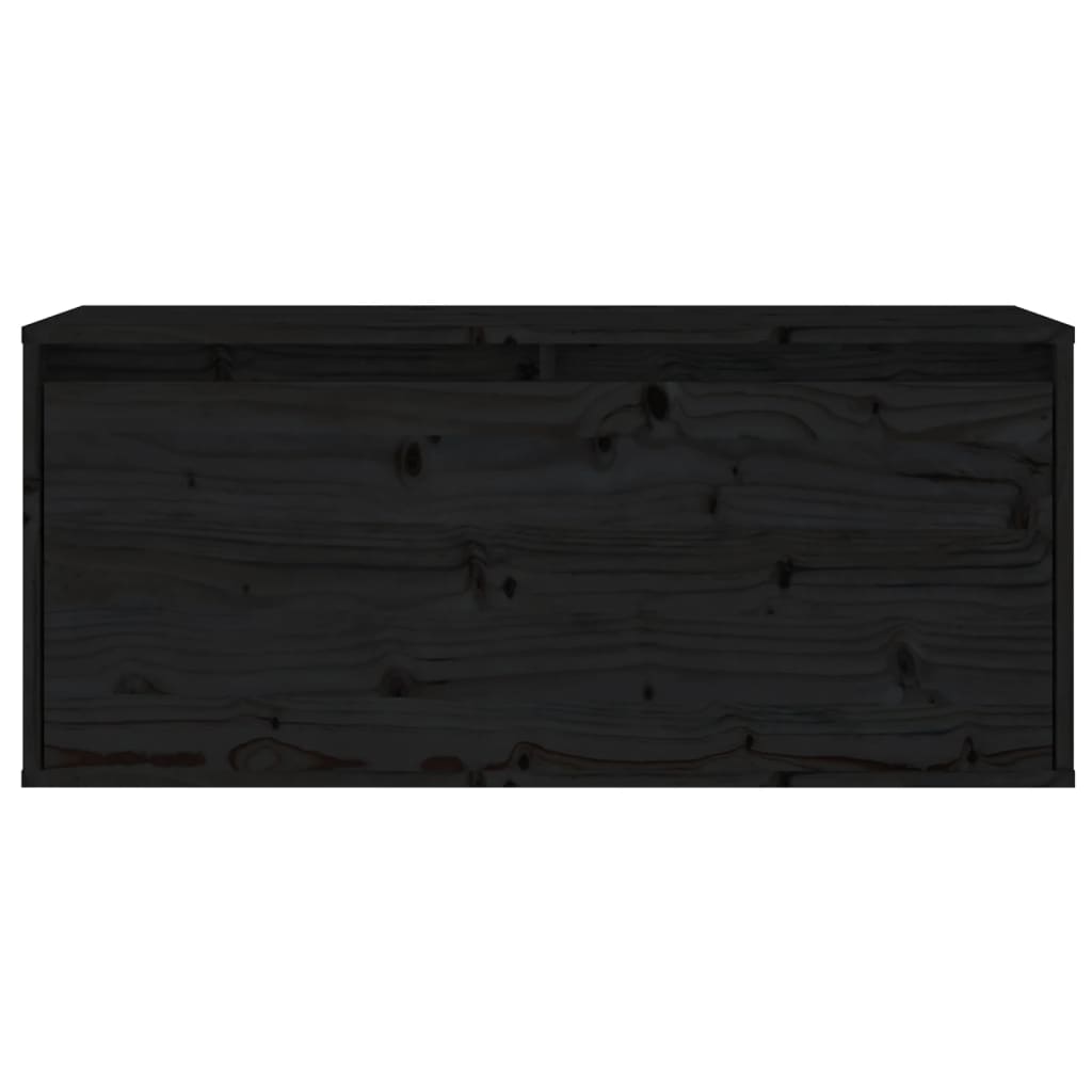 TV Cabinets 4 pcs Black Solid Wood Pine