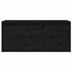 4 Piece TV Cabinet Set Black Solid Wood Pine