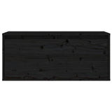 TV Cabinets 4 pcs Black Solid Wood Pine - Close-Up Angle