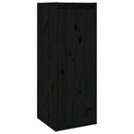 4 Piece TV Cabinet Set Black Solid Wood Pine