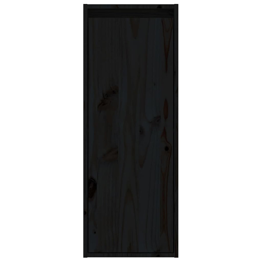 4 Piece TV Cabinet Set Black Solid Wood Pine