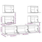 7 Piece TV Cabinet Set Honey Brown Solid Wood Pine - Extra Image