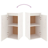 TV Cabinets 4 pcs White Solid Wood Pine - Low Angle