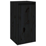TV Cabinets 4 pcs Black Solid Wood Pine