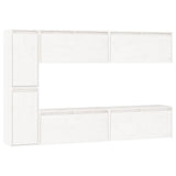 TV Cabinets 6 pcs White Solid Wood Pine - Front View