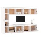 TV Cabinets 6 pcs White Solid Wood Pine - Top-Down View