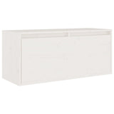 TV Cabinets 6 pcs White Solid Wood Pine - 45-Degree Angle