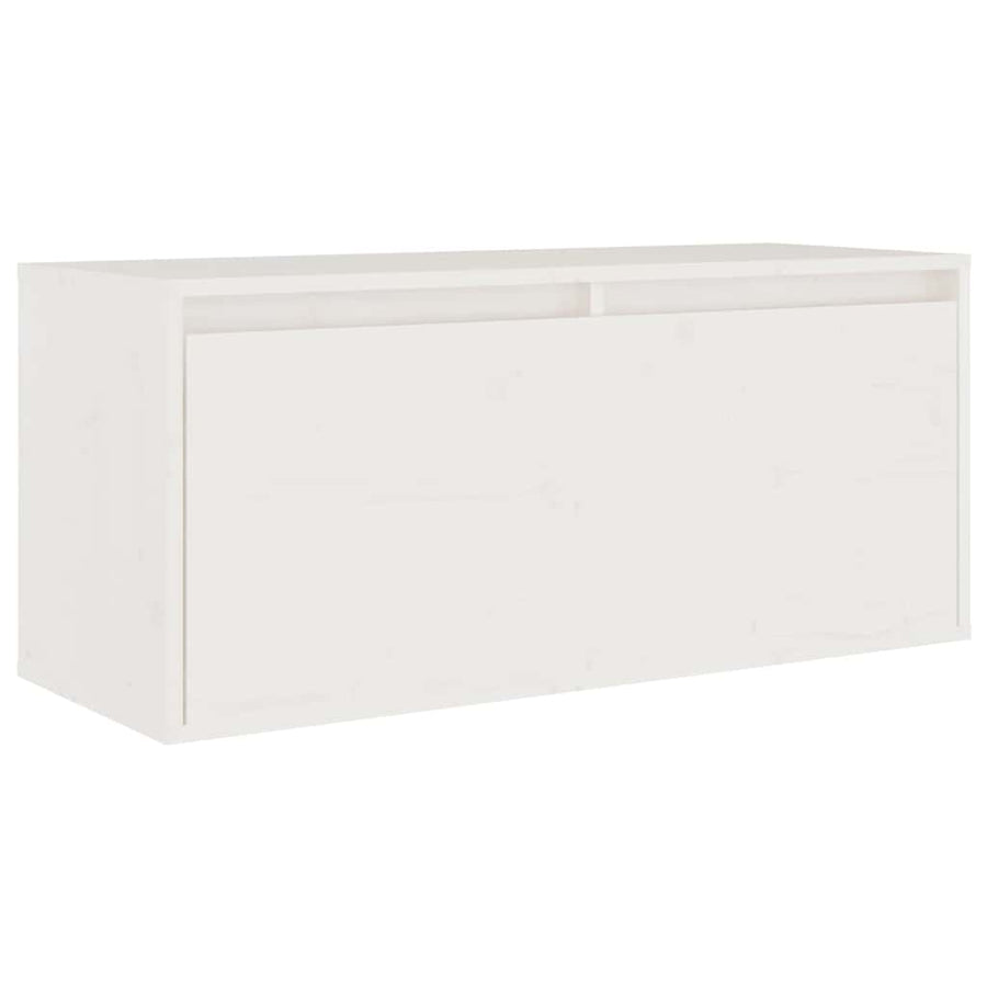 6 Piece TV Cabinet Set White Solid Wood Pine
