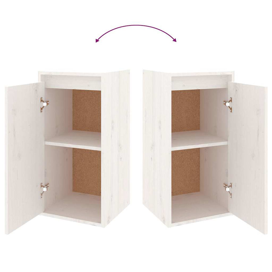 6 Piece TV Cabinet Set White Solid Wood Pine