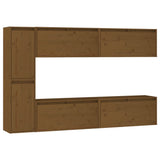 TV Cabinets 6 pcs Honey Brown Solid Wood Pine