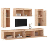 5 Piece TV Cabinet Set Solid Wood Pine - Top-Down View