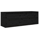 5 Piece TV Cabinet Set Black Solid Wood Pine - Close-Up Angle