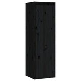 TV Cabinets 4 pcs Black Solid Wood Pine - Close-Up Angle
