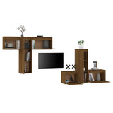 TV Cabinets 6 pcs Honey Brown Solid Wood Pine