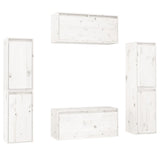 TV Cabinets 6 pcs White Solid Wood Pine