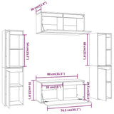 TV Cabinets 6 pcs White Solid Wood Pine