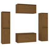 TV Cabinets 6 pcs Honey Brown Solid Wood Pine
