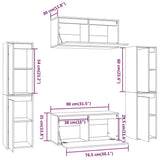 TV Cabinets 6 pcs Honey Brown Solid Wood Pine - Extra Image