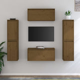 TV Cabinets 6 pcs Honey Brown Solid Wood Pine