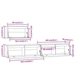 TV Cabinets 3 pcs Honey Brown Solid Wood Pine