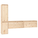 TV Cabinets 4 pcs Solid Wood Pine