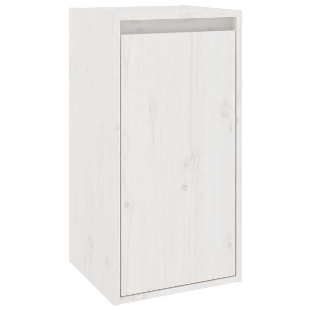 TV Cabinets 4 pcs White Solid Wood Pine