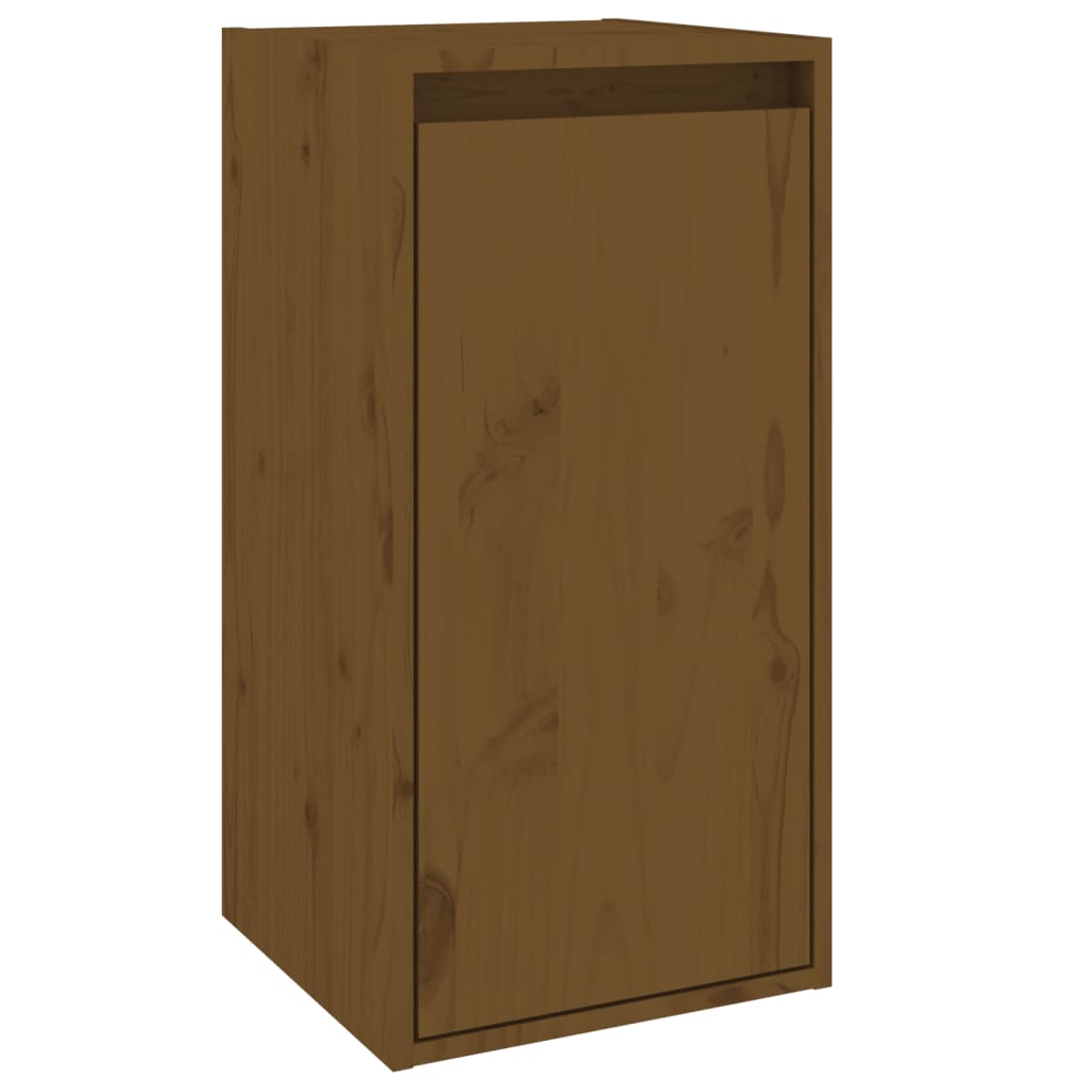 TV Cabinets 4 pcs Honey Brown Solid Wood Pine