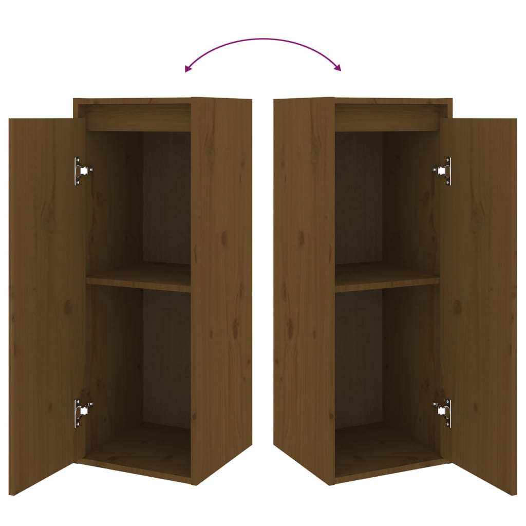 TV Cabinets 4 pcs Honey Brown Solid Wood Pine