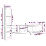 TV Cabinets 4 pcs Honey Brown Solid Wood Pine - Extra Image