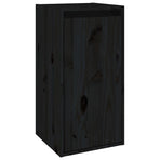 4 Piece TV Cabinet Set Black Solid Wood Pine