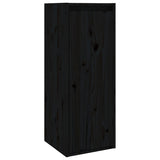 4 Piece TV Cabinet Set Black Solid Wood Pine