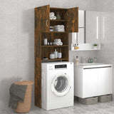 Washing Machine Cabinet Smoked Oak 64x25.5x190 cm - Rear View