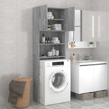 Washing Machine Cabinet Grey Sonoma 64x25.5x190 cm - Rear View
