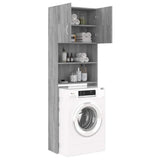 Washing Machine Cabinet Grey Sonoma 64x25.5x190 cm - Close-Up Angle