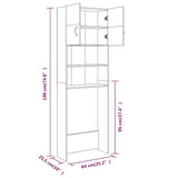 Washing Machine Cabinet Grey Sonoma 64x25.5x190 cm