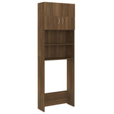 Washing Machine Cabinet Brown Oak 64x25.5x190 cm - Front View