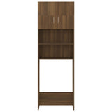 Washing Machine Cabinet Brown Oak 64x25.5x190 cm - Side View