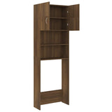 Washing Machine Cabinet Brown Oak 64x25.5x190 cm - 45-Degree Angle