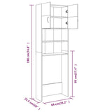 Washing Machine Cabinet Brown Oak 64x25.5x190 cm - Low Angle