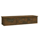 Wall Cabinet Smoked Oak 88x26x18.5 cm Engineered Wood - Front View